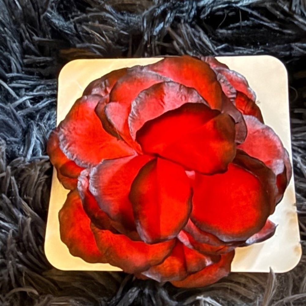 Elegant Red Floral Pin NWT